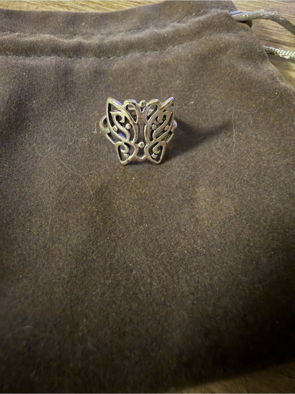 James Avery Retired  Butterfly Openwork Sterling Silver Ring